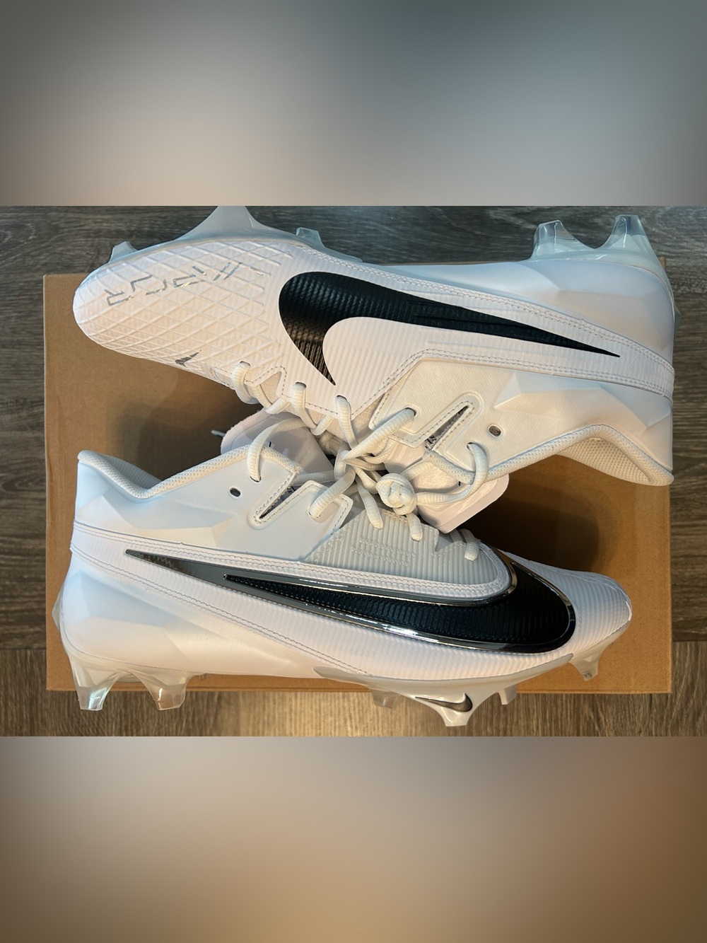 Men Nike Vapor Edge Elite 360 (Wide) White Football Cleats